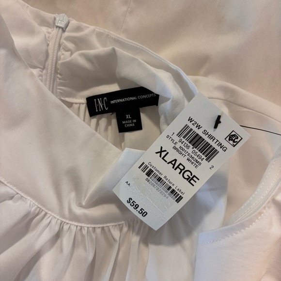I.N.C. International Concepts Women's White Sleeveless Mock-Neck Blouse NWT - Picture 7 of 7